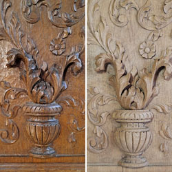 porte sculptée en chêne