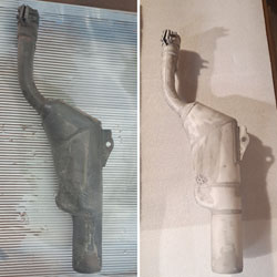 pot d'échappement en métal