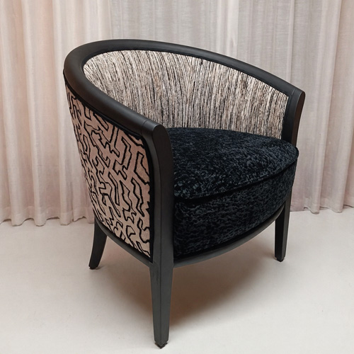 Fauteuil Art Déco - Laqué noir + vernis mat